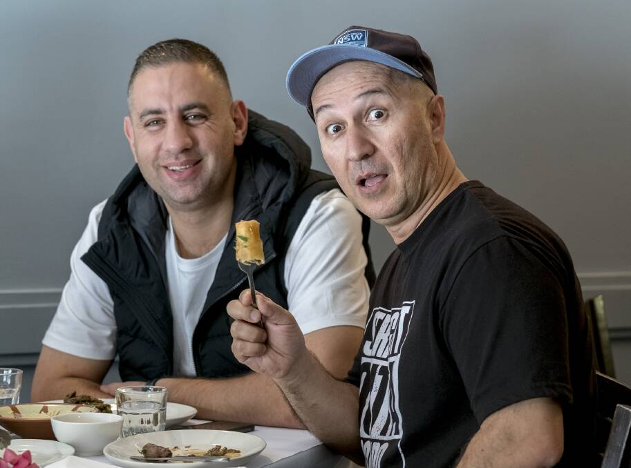 Comedy cravings: Tahir Bilgic (right) and Rob Shehadie star in Straight Outta Compo. Picture: Luis Ascui