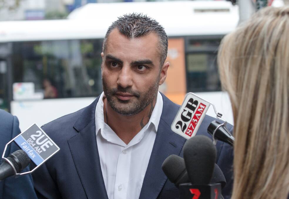 Mick Hawi arrives at the Supreme Court in 2015 to face a manslaughter charge over the Sydney Airport brawl in 2009. 