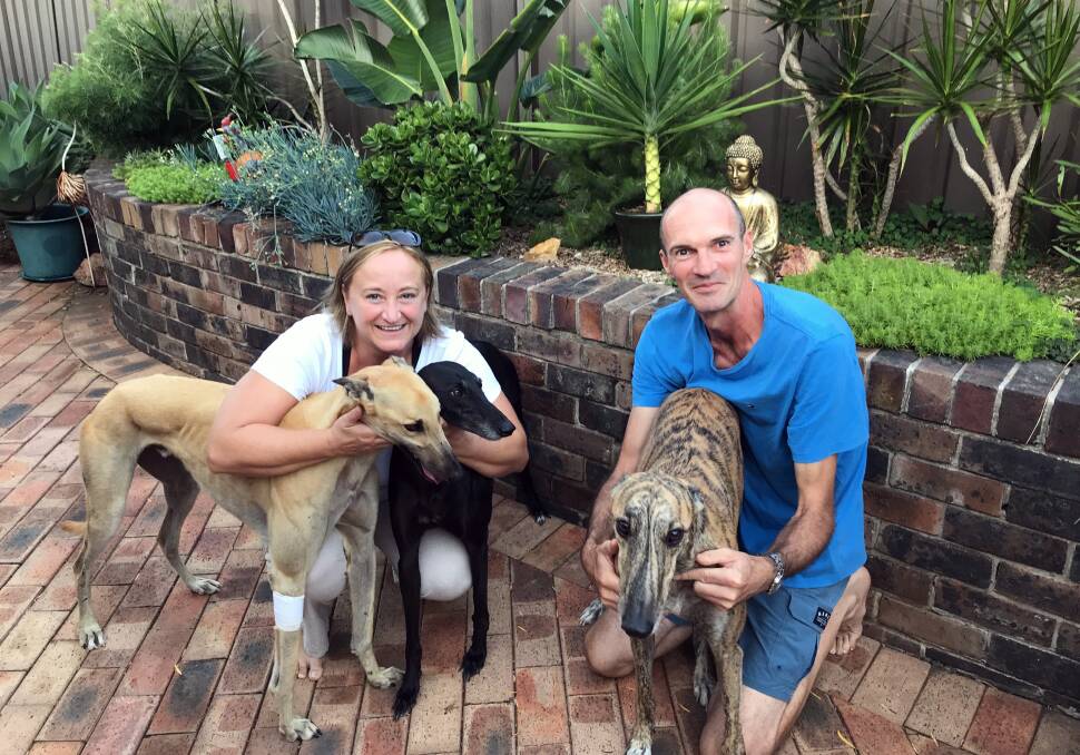 All in the family: (from left) Mr Pickles, Bonnie and Humphrey with Edina and Matt. Picture: Supplied
