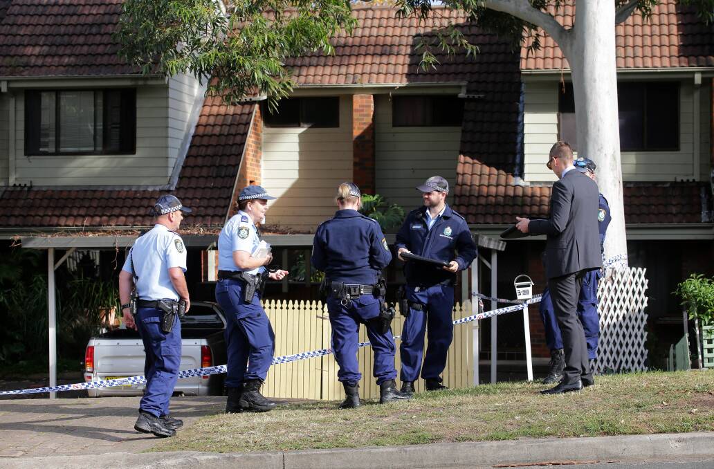 Death: Police remain in Florida Street in Sylvania after the death of a woman on Monday. Pictures: John Veage