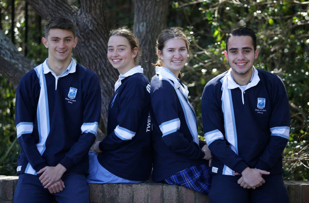 Ready: Jannali HSC students preparing for exams (from left) Blake Paterson, Meghan Ashurst, Hayley Bernardi and Darcy Francois. Picture: John Veage