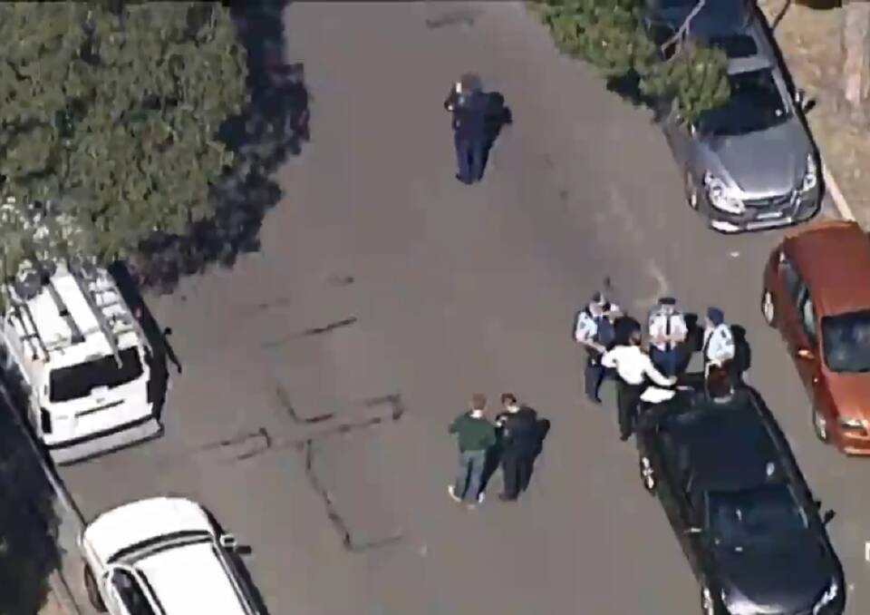 Police at the scene of a shooting at Beverly Hills. Picture: 7News