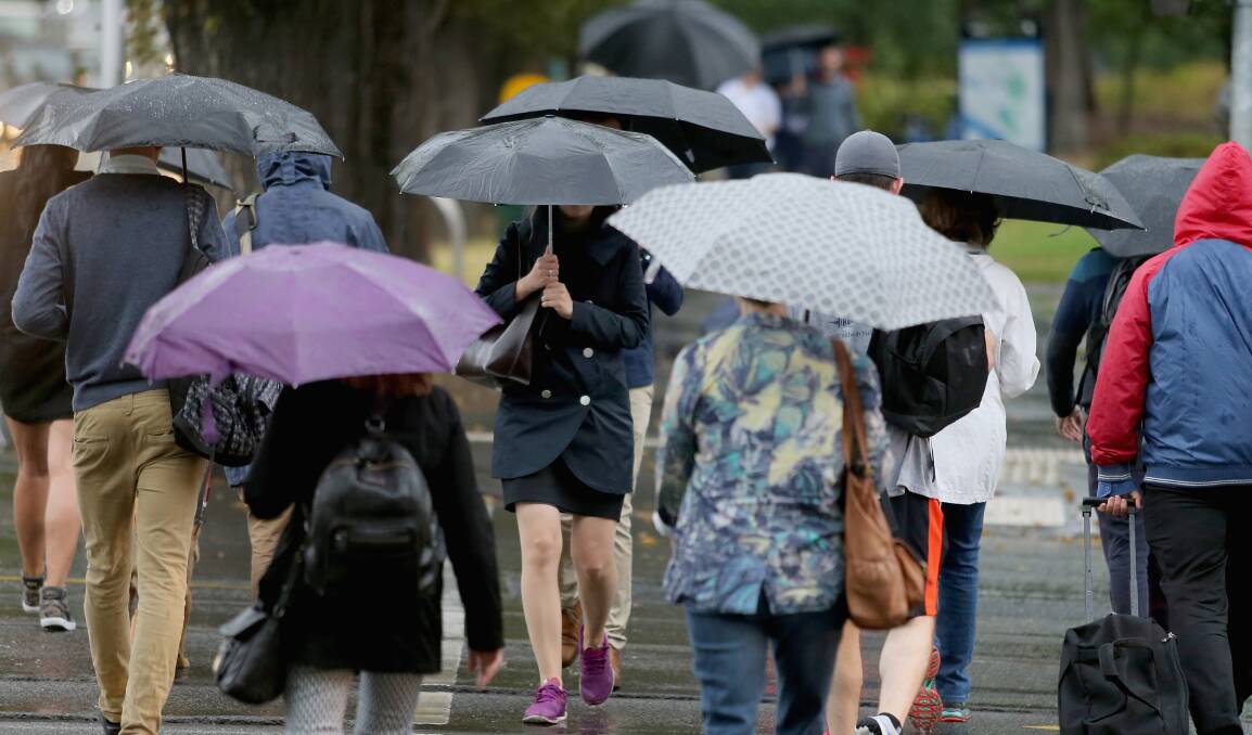 Brolly time: get set for the wettest spell in more than a month as a large low pressure system sweeps across southern Australia.