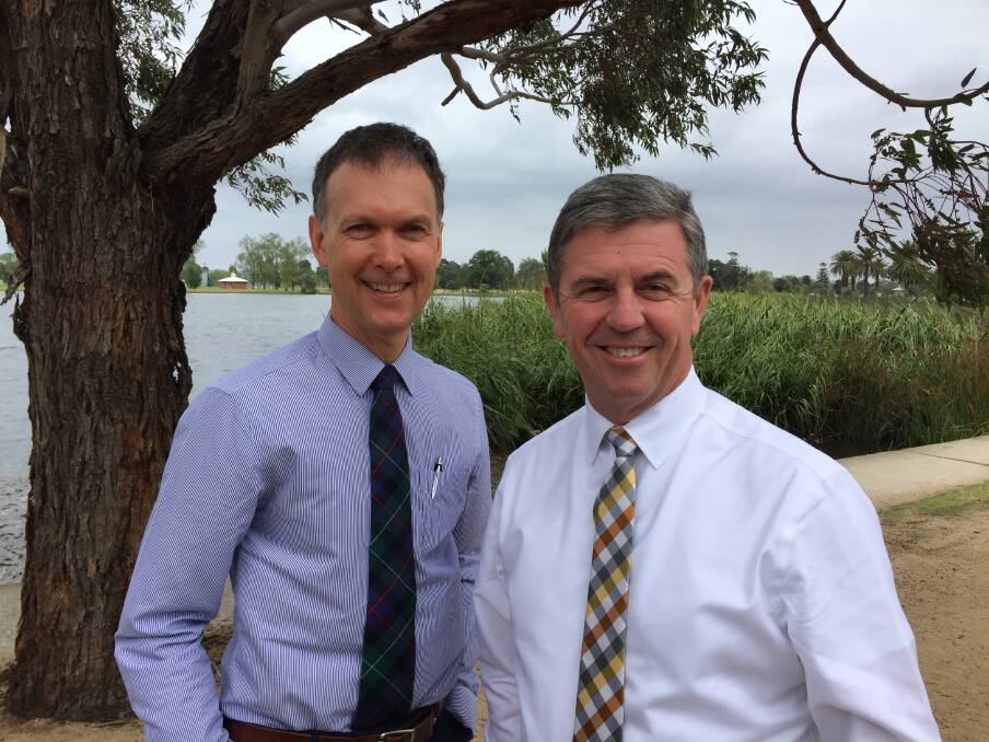 Rural health focus: Australia's first National Rural Health Commissioner Emeritus Professor Paul Worley with Federal Assistant Health Minister Dr David Gillespie.