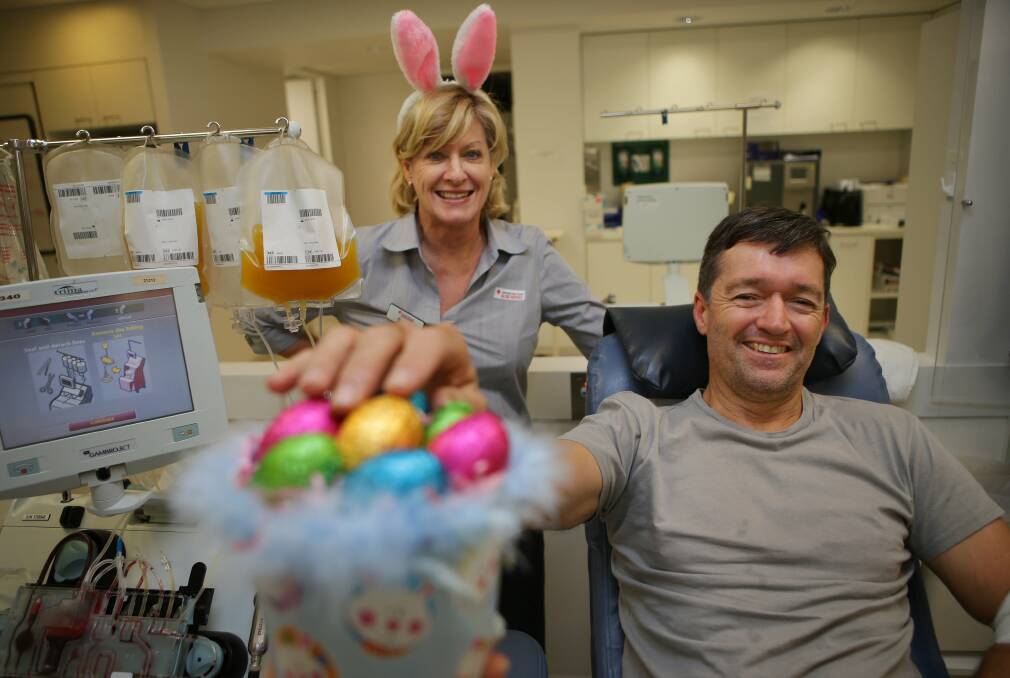 Supplies needed: The Red Cross is grateful for people such as Rob Wallis who donated to nurse Susan. Picture: John Veage