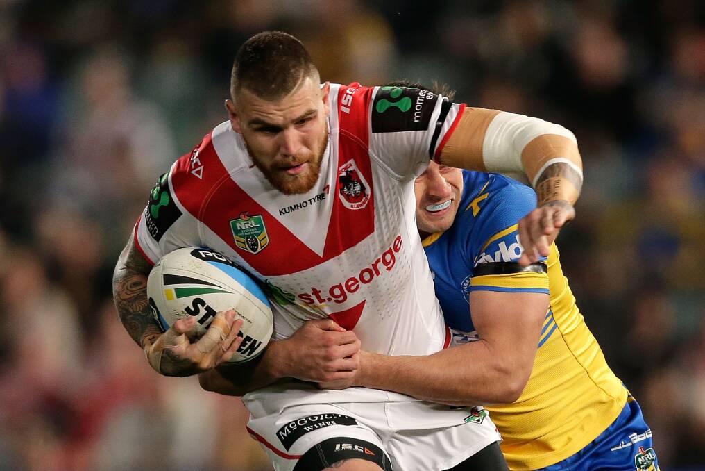 Gave his all: Dragons Josh Dugan. Picture: Mark Metcalfe, Getty Images
