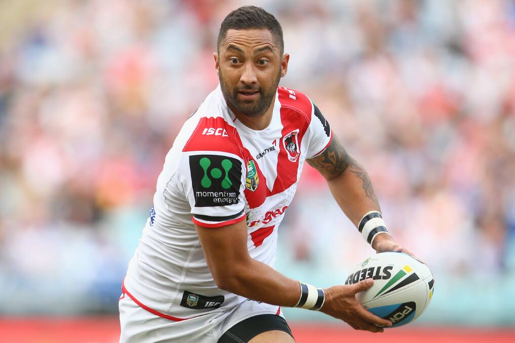Benji Marshall of the Dragons during the round. Photo by Mark Kolbe/Getty Images.