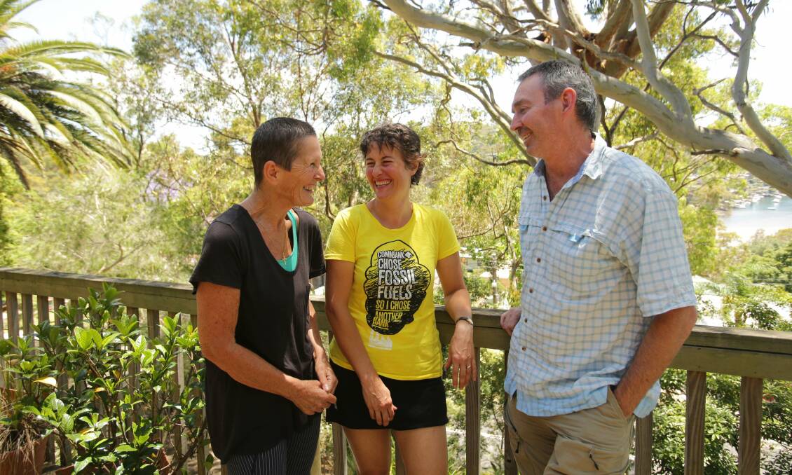 Work to do: Sutherland Shire Environment Centre chairwoman Jenni Gormley (left) with board members Tassia Kolesnikow and Phil Smith. Picture: Chris Lane