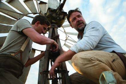 Russell Crowe and Art (Ryan Corr) in a movie that started out well.
