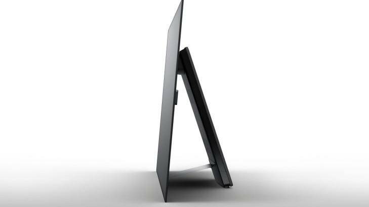 Sony's Bravia XBR-A1E OLED is not a great choice to mount on a wall, but its kickstand give is a unique look. Photo: Sony