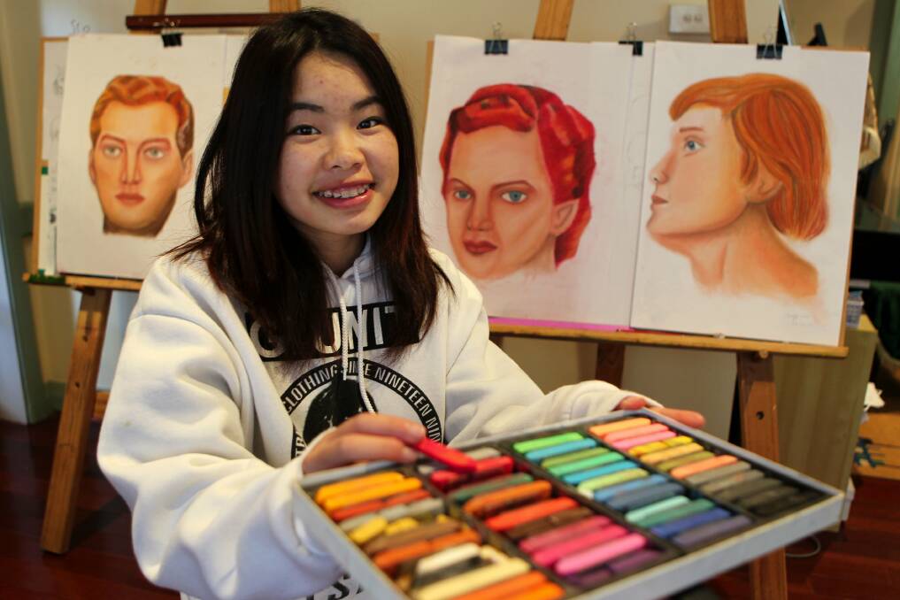 Finalist: Her grandmother was Angie Wu's inspiration for a Young Archie finalist portrait. Picture John Veage
