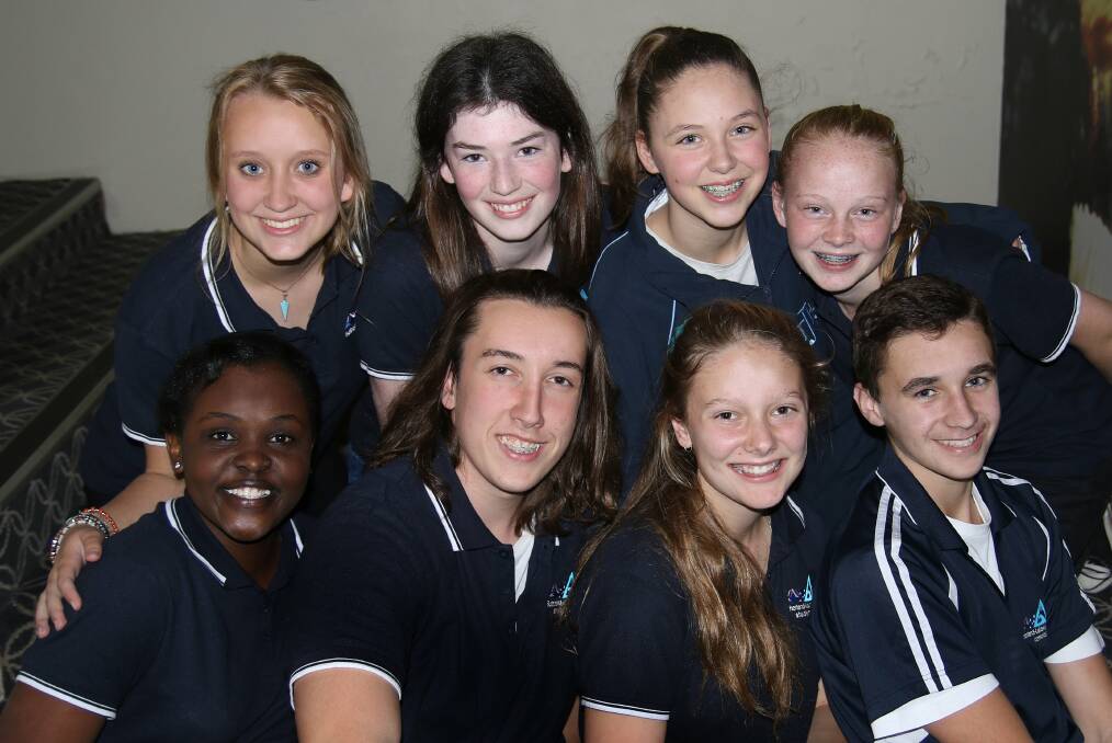International excursion: This group are experiencing the adventure of a lifetime. Back row from left: Jessica Wilcox (Menai High School), Sarah New (St Patrick's College Sutherland), Tahlia Willemen (Sutherland Shire Christian School), Jemma Chalmers (The Jannali High); front row: Melody Khoza (Engadine High), Julian Atic (The Jannali High), Samara Brownhill (Gymea Technology High) and Cayle Ford (Menai High).