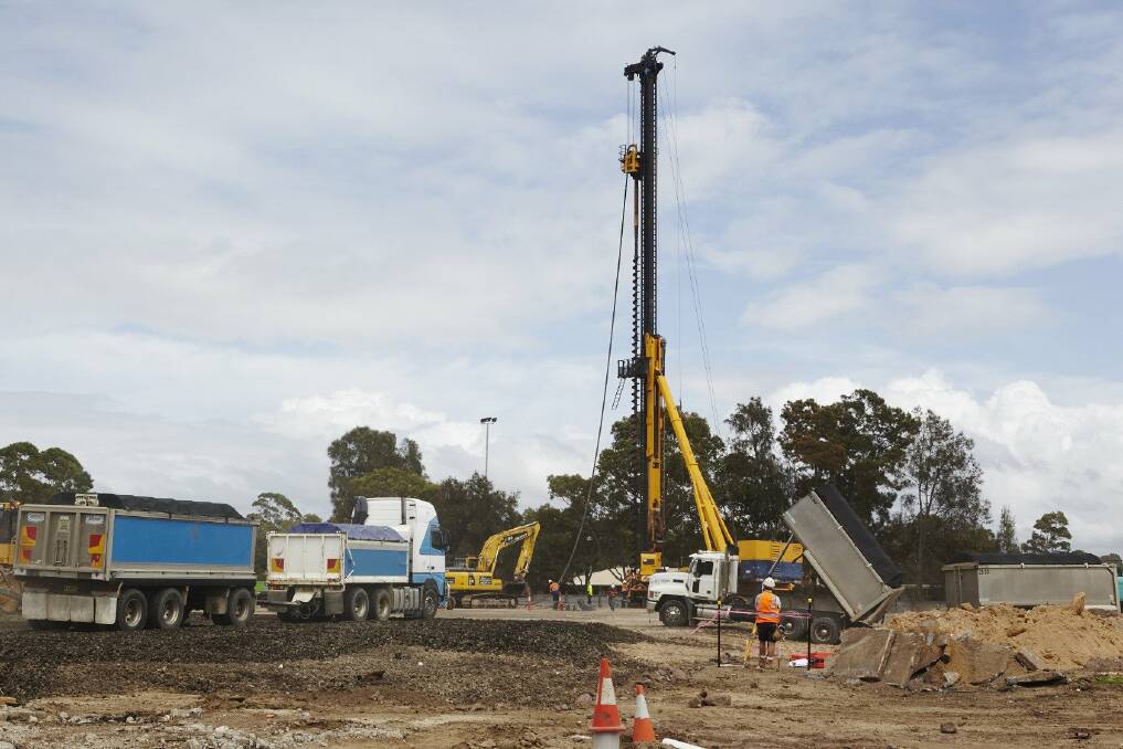 Big rigs: Construction of the town centre and residential community at Woolooware Bay is now under way. 

