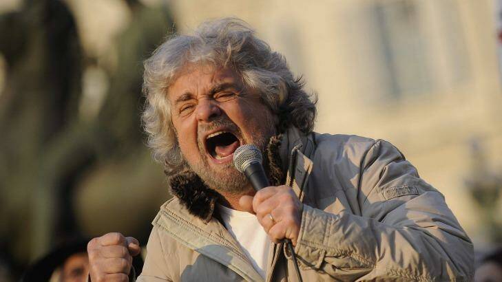 Comedian turned politician Beppe Grillo: Greek Prime Minister Alexis Tsipras' "refusal to exit the euro was his death sentence."  Photo: Giorgio Perottino/Reuters