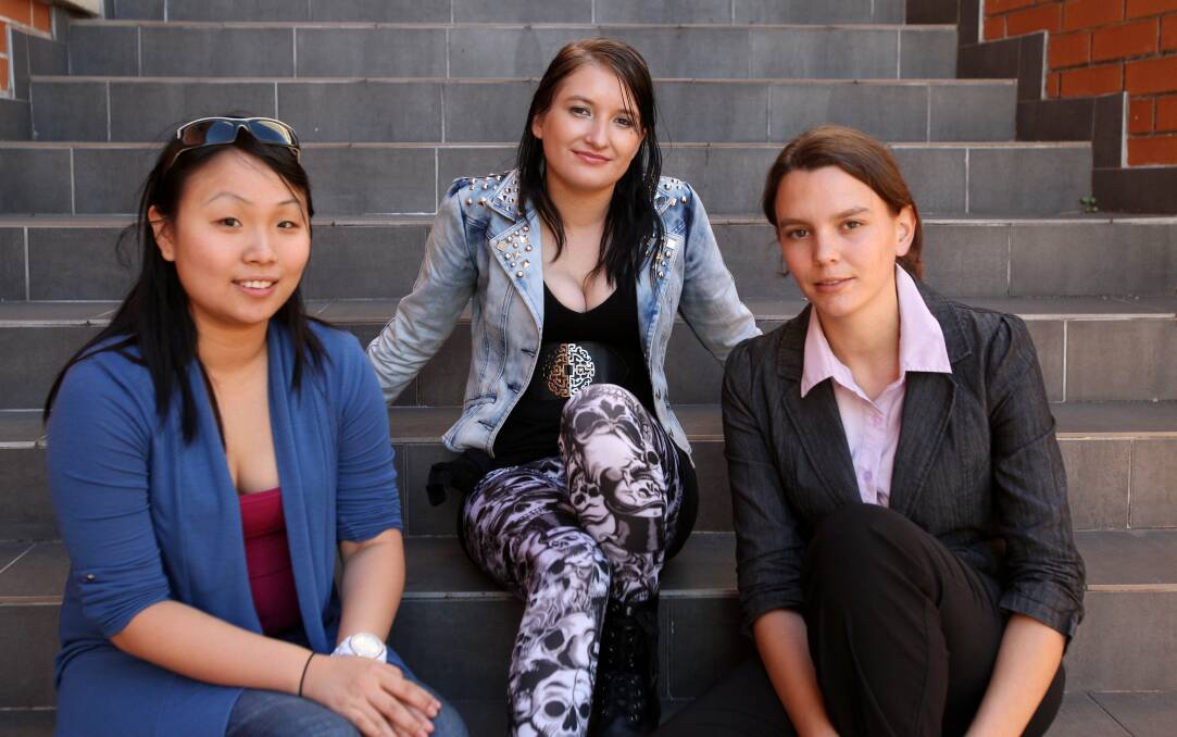 Need help? Check website: (From left) Lily, Anna and Maddison. Picture: Chris Lane
