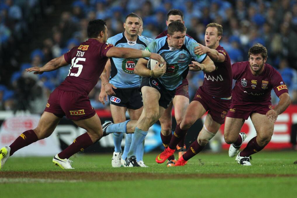 18.06.14.ANZ stadium.NSW win the second game and the series of the 2014 State of Origin series-Ryan Hoffman .Picture John Veage