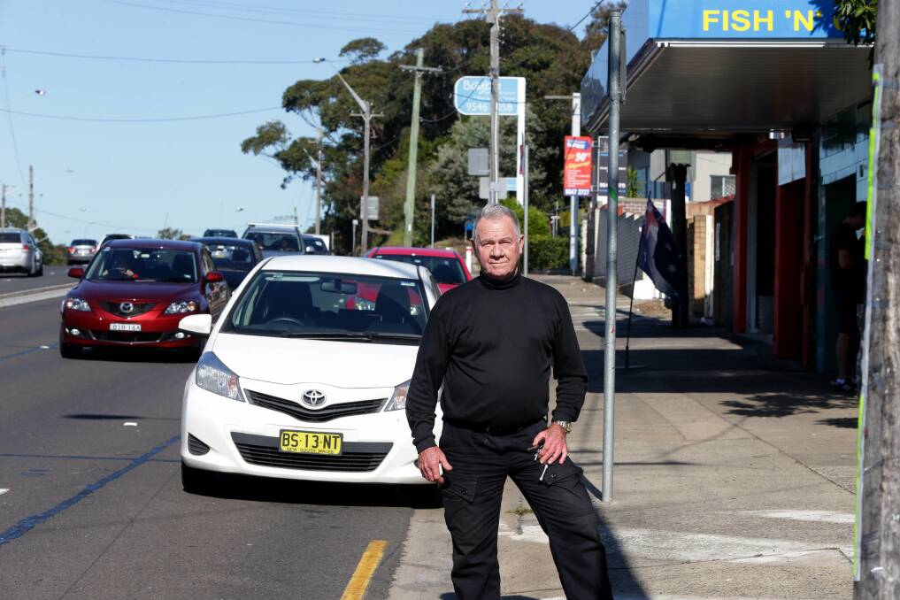 Change: Craig Smith from Smith's Seafoods is worried about the new clearways effecting his business. Clearways along the Princes Highway will now operate in both directions in peak hour times and also between 10am - 7pm on weekends from Blakehurst to Kirrawee. Picture: Jane Dyson