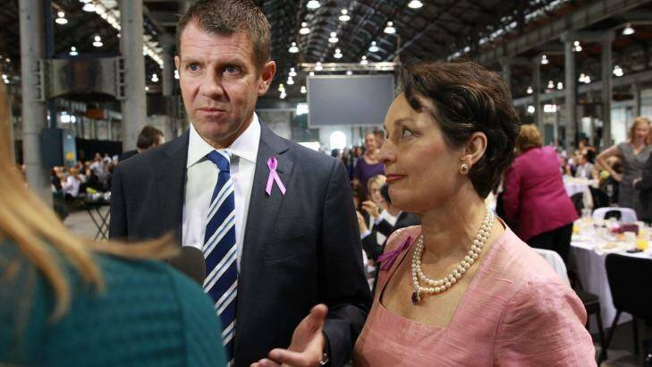 Premier Mike Baird and Minister Pru Goward at the International Women's Day Breakfast at Eveleigh on Friday. Photo: Edwina Pickles