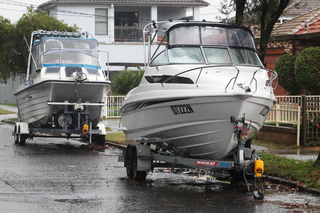 Parking problem?: Boat trailers parked on the street in Alice Street Sans Souci.  Picture: Jane Dyson