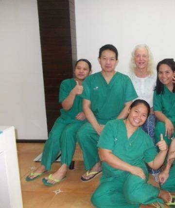 Counting down: Robyn Thorne with the Thailand medical team before the gender surgery.