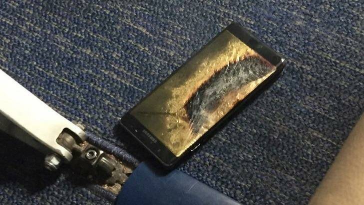A US plane was evacuated last week after a Note7 caught fire. Photo: Brian Green
