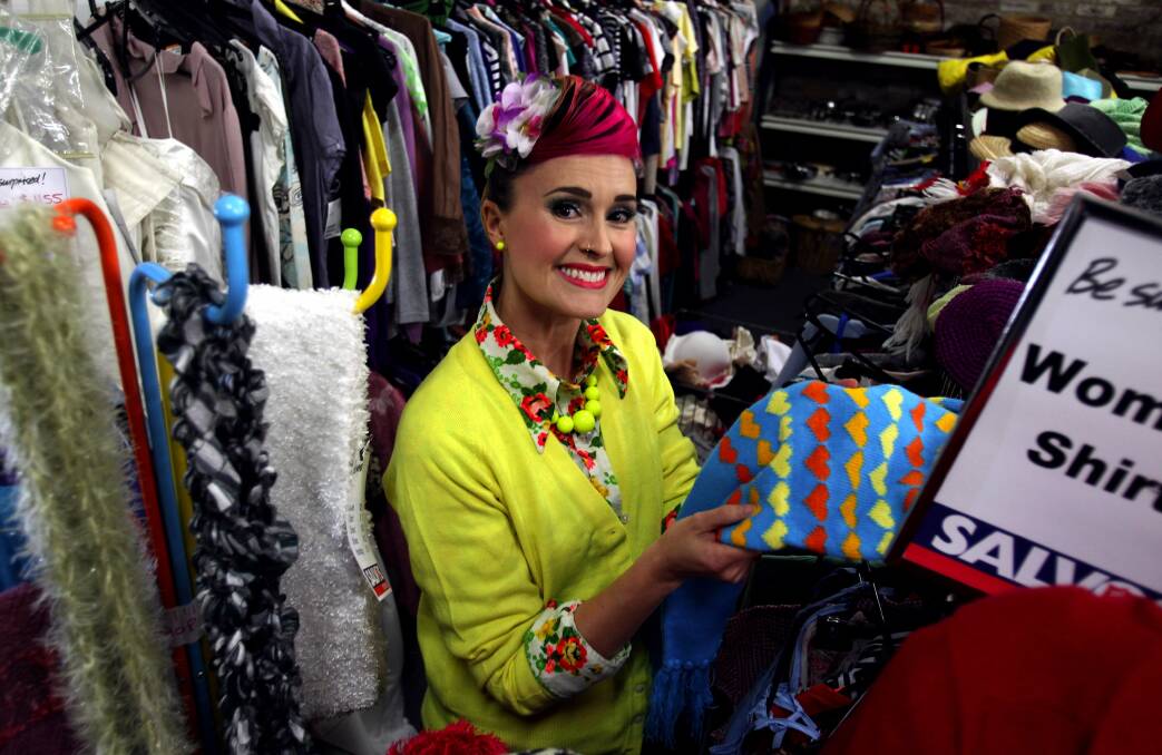 Shop for a cause: Kitty Von Tastique of Sutherland is promoting National Op Shop Week, which aims to raise awareness of donating money to charity from thrift shopping. Picture: Jane Dyson