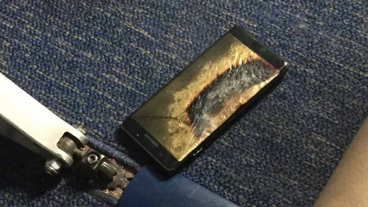A US plane was evacuated last week after a phone caught fire. Photo: Brian Green