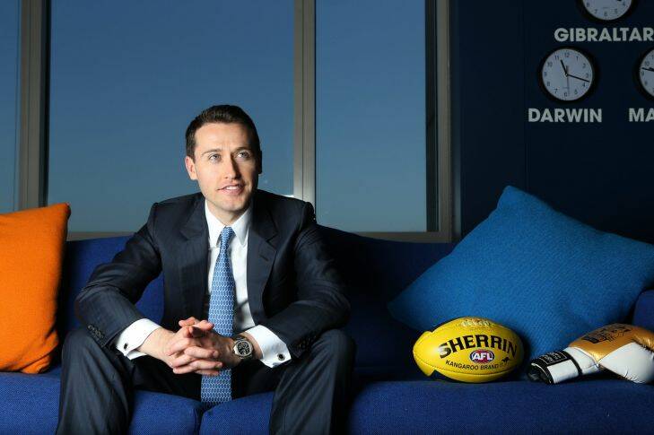 AFR  Tom Waterhouse, ceo of William Hill Australia for a feature on his first year in the job. 1st october 2015 photo by Louise Kennerley af