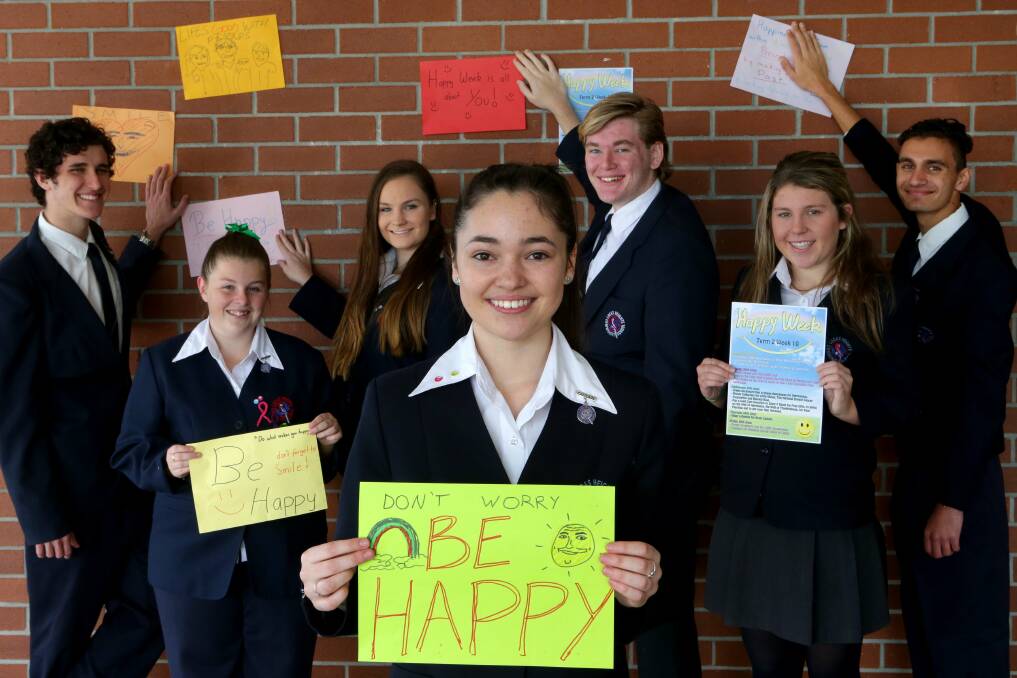 Thinking of others: Lucas Heights Community School celebrated Happy Week by fundraising for several charities including beyondblue. Picture: Jane Dyson