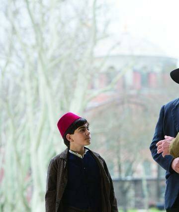 Joshua Connor (Russel Crowe) and Orhan (Dylan Georgiades) in a scene from The Water Diviner.