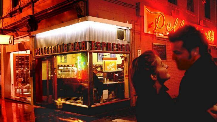 Pellegrini's Cafe on Bourke Street, Melbourne. Photo: Simon Schluter