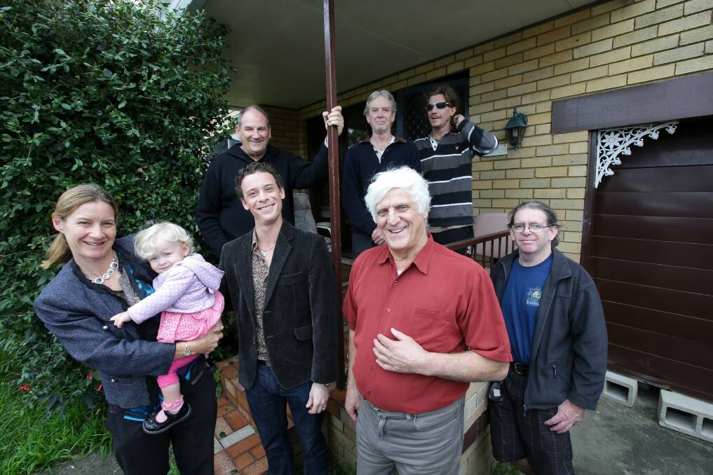 A place to call home: George Capsis and residents of the hostel at Ascot Place, Miranda. Picture: John Veage