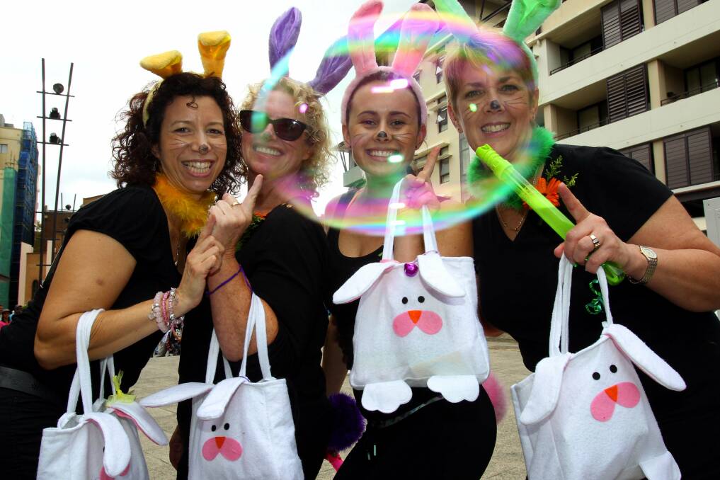 A good day all up: Winners of the Kogarah Community Challenge, the Bubbly Bunnies (from left) Yanina, Jackie, Morgan and Jenny. Picture: Lisa McMahon