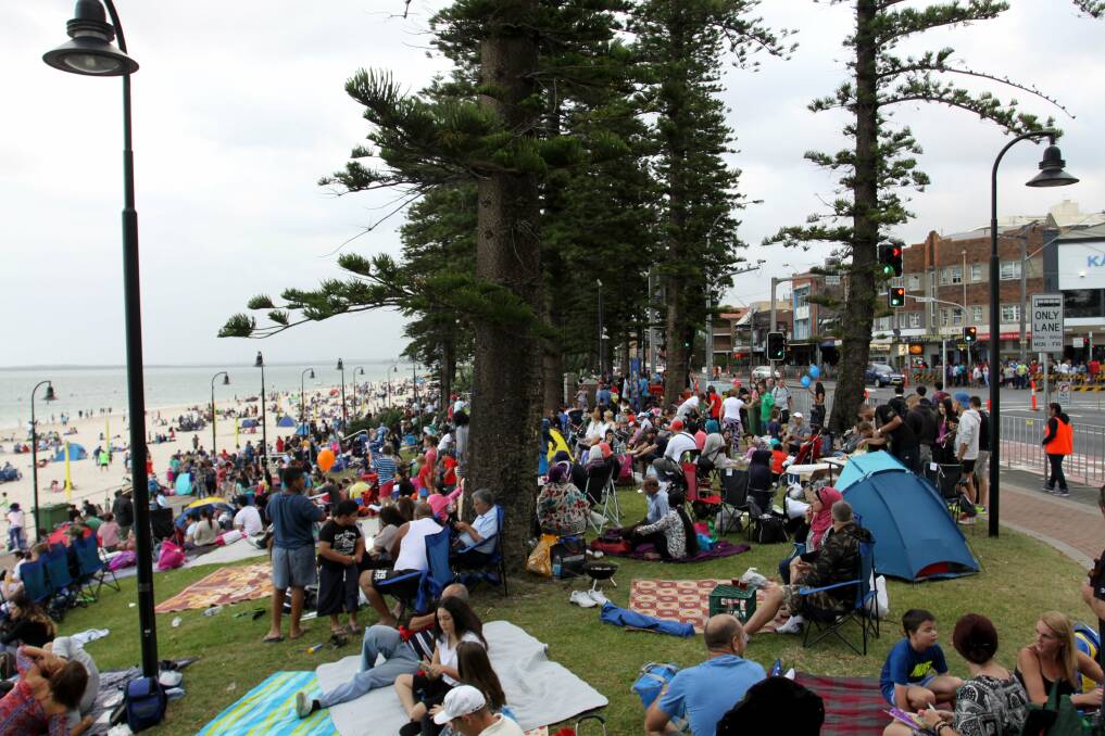 Fizzer: Thousands of people were left disappointed after New Years Eve fireworks were interrupted at Botany Bay. Picture Dale Morrison.