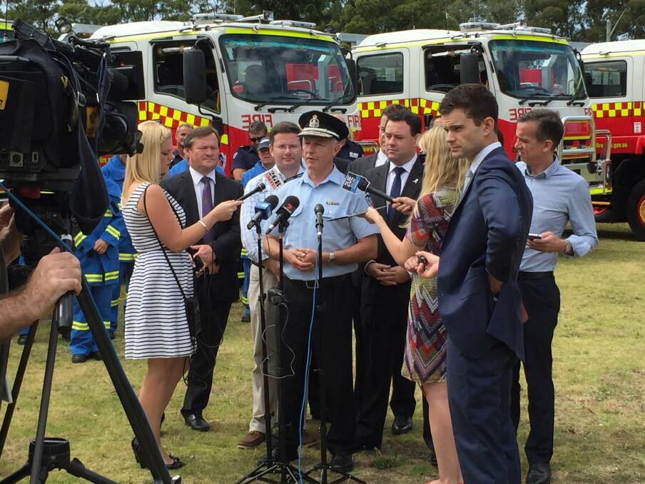 Funding boost: Fire & Rescue NSW Commissioner Greg Mullins, at a media conference at Miranda, announcing the service will get an extra 40 firefighters and five new fire trucks.