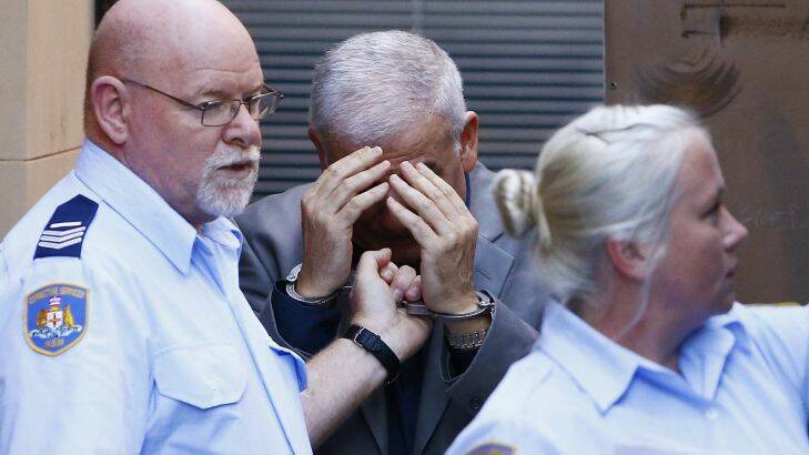 Sentenced:  Haydar Haydar is escorted to a prison truck at King Street Court on February 21. Picture: Daniel Munoz