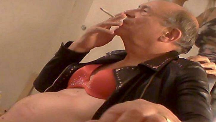 An image reportedly of Lord Sewel in a bra and leather jacket published by British media outlet <i>The Sun</i>. Photo: The Sun