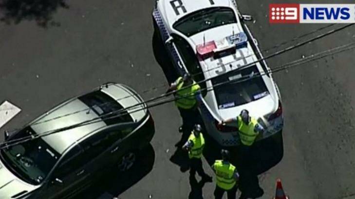 Police at the scene of the crash earlier this month.  Photo: Nine News