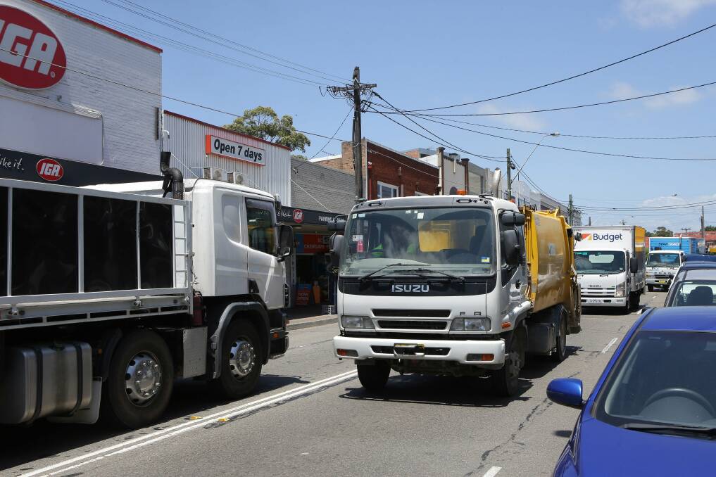 Truck traffic increase: Bexley shopping strip Monday. Picture: John Veage
