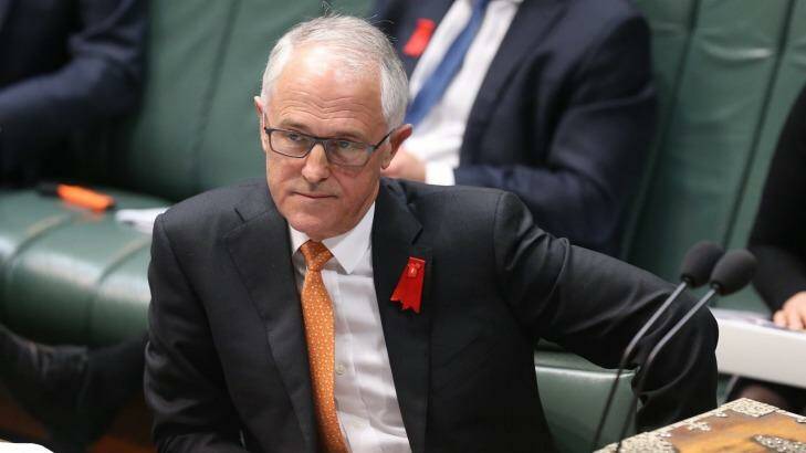 Prime Minister Malcolm Turnbull during question time  on Thursday. Photo: Andrew Meares