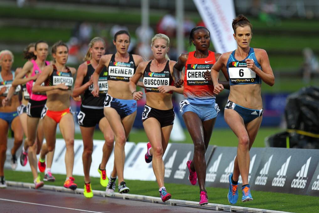 On track: Eloise Wellings leads in the 2014 Sydney track classic. John Veage