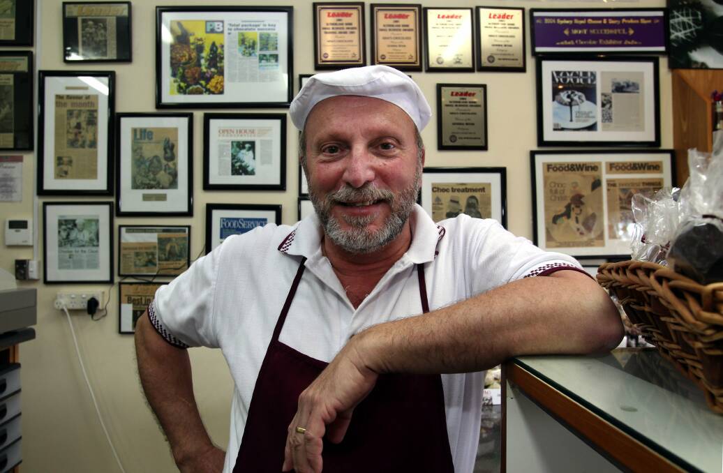 Sold: After 19 years George Magganas has sold his business Nina's Chocolates to new owners. Picture: Jane Dyson