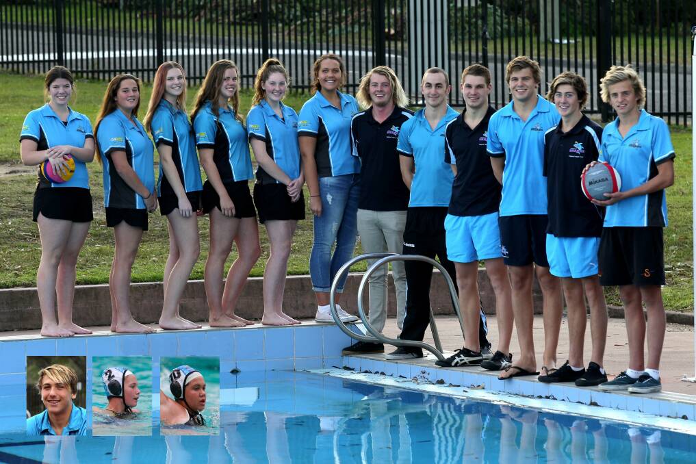 Big pool: Cronulla Water Polo Club's Australian representatives at Sutherland Leisure Centre. Picture: John Veage