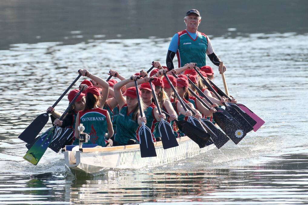 Aiming to make waves: Danebank School's dragonboat team are ready for the world titles. Picture: John Veage