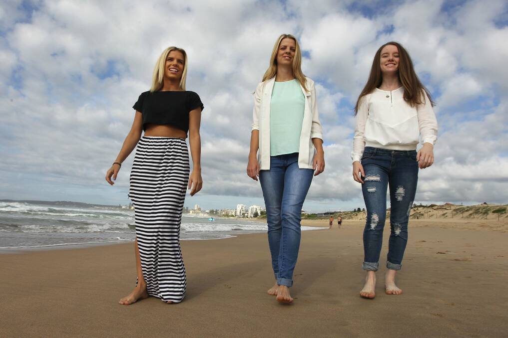 Raising awareness: Brooke, Hayley and Samantha Turpin are planning a community beach walk at Wanda to raise awareness about mental illness.