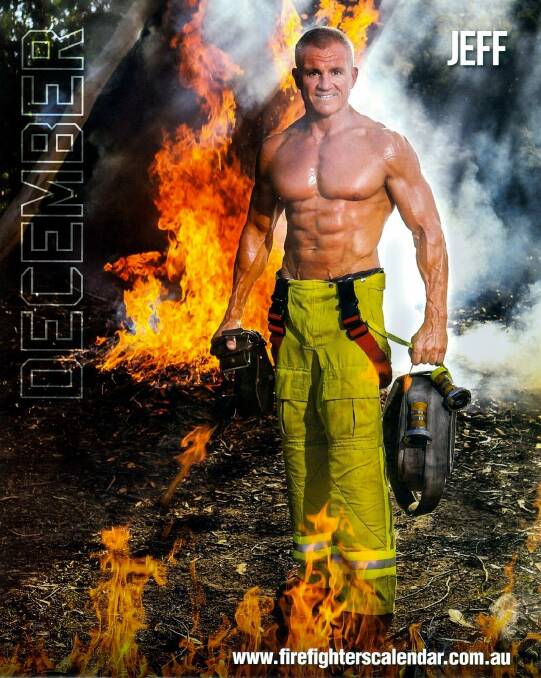 Good cause: Jeff Lay features in the 2015 Firefighters Calendar NSW/VIC.