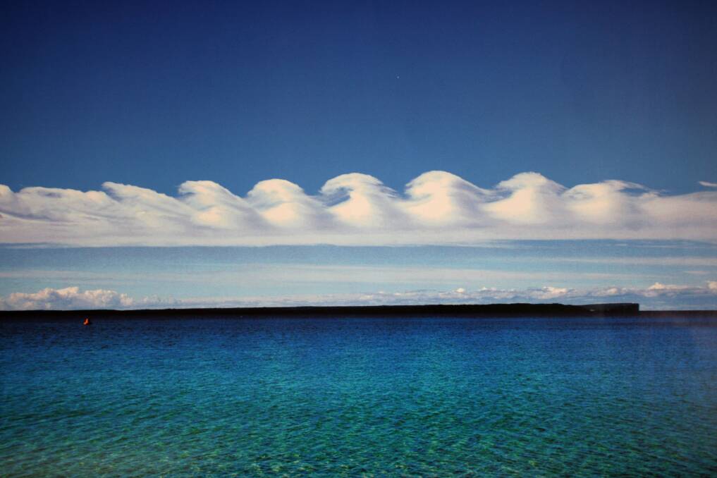 Cloud formation: A "Kevin-Helmholtz" wave cloud over Jervis Bay, south coast NSW. Picture: Giselle Goloy