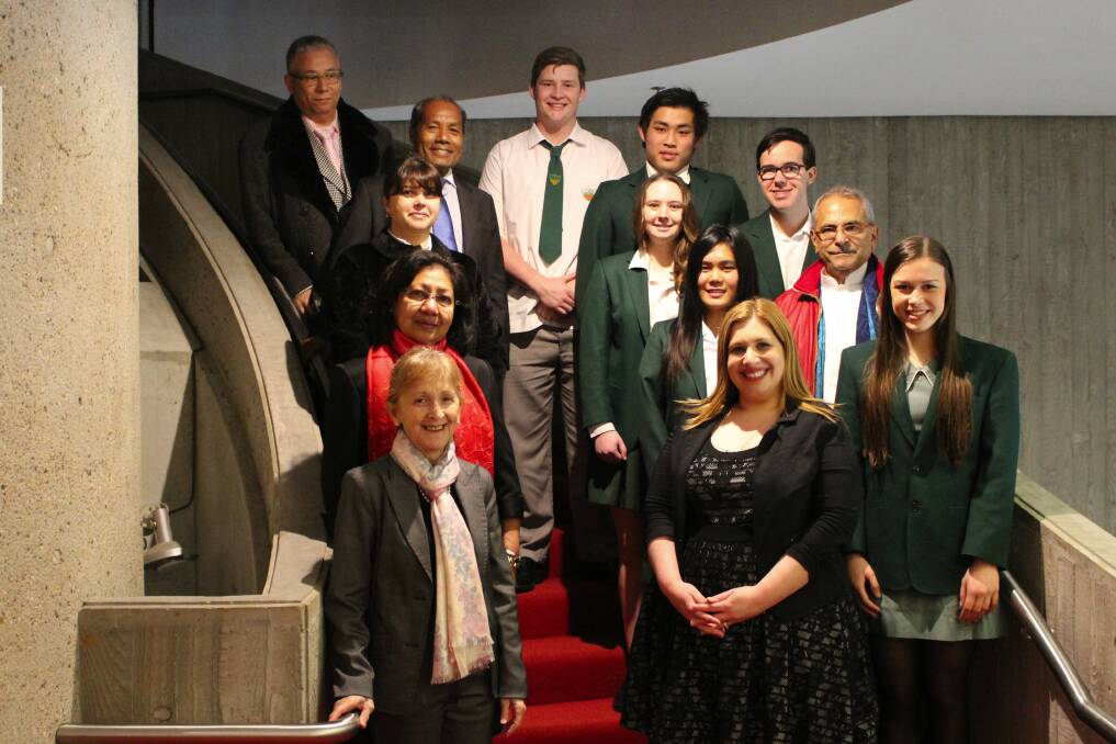 Hope for the future: Caringbah High School students and teaching staff with former president and prime minister of East Timor (Timor Leste), Jose Ramos-Horta (in red jacked on the right).
