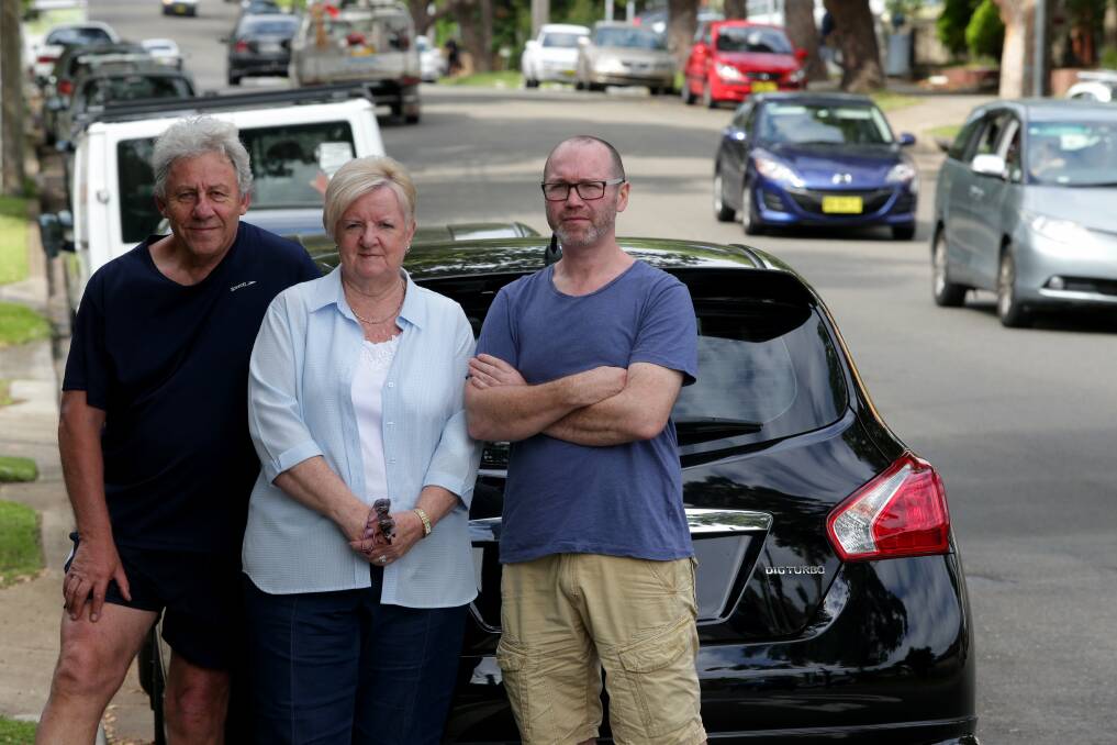 Speeding cars alarm: Residents (from left) Peter Napper, Kay Kennely and Iain Barker want Hurstville Council and the police to solve a local traffic problem. Picture: Jane Dyson