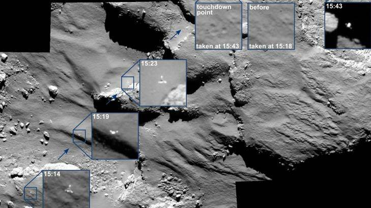 Philae's first touchdown and bounce.